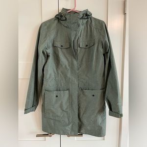 Eddie Bauer Rain Coat - Heathered Green/Gray - S